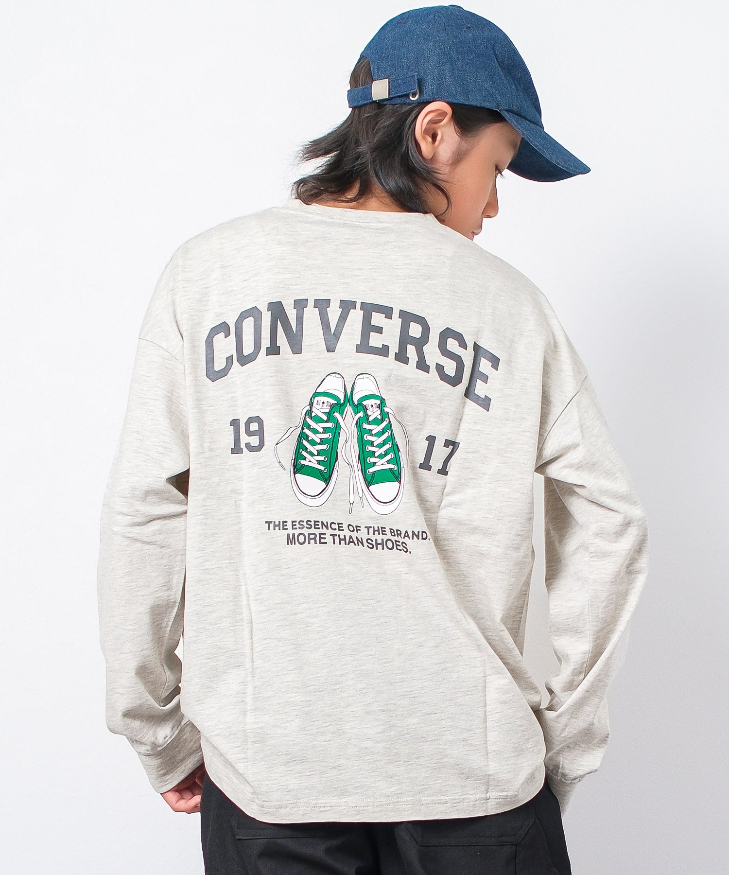 ラット エフェクト RAT EFFECT CONVERSE 別注スニーカーロゴプリントロングTシャツ （オートミール） オートミール