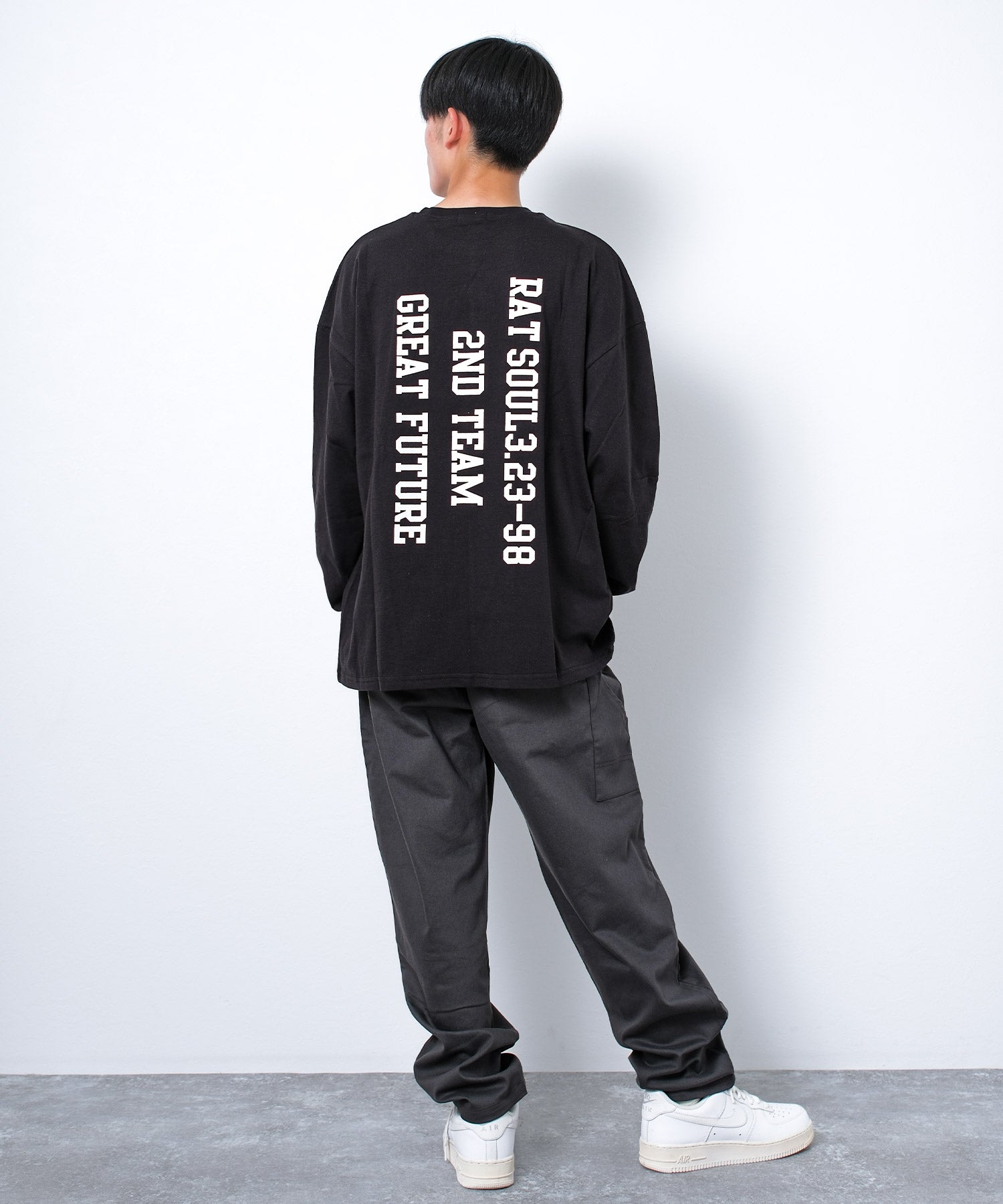 ラット エフェクト RAT EFFECT GREAT FUTUREスーパーBIGロングTシャツ （ブラック） ブラック