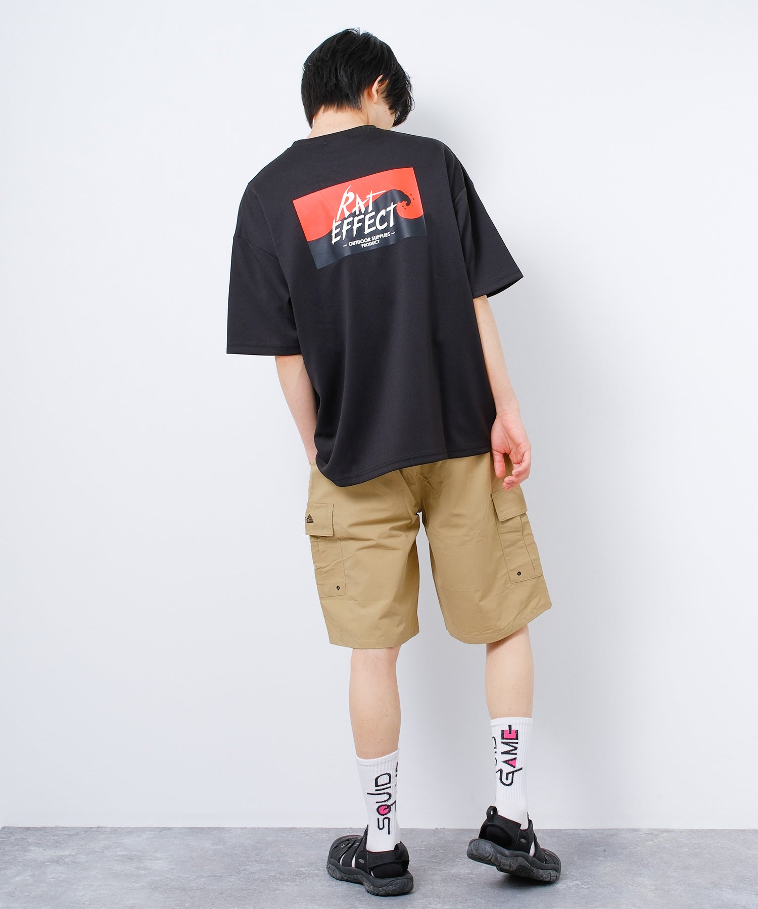 ラット エフェクト RAT EFFECT 水陸両用UVカットラッシュガード半袖TシャツA （ブラック） ブラック
