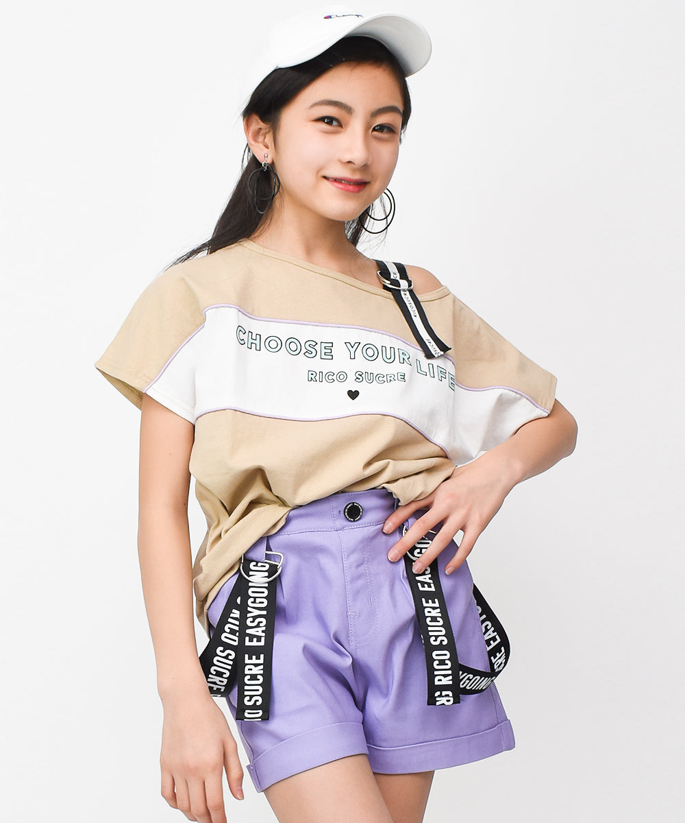 リコ シュクレ RiCO SUCRE ワンショルダードルマンスリーブTシャツ