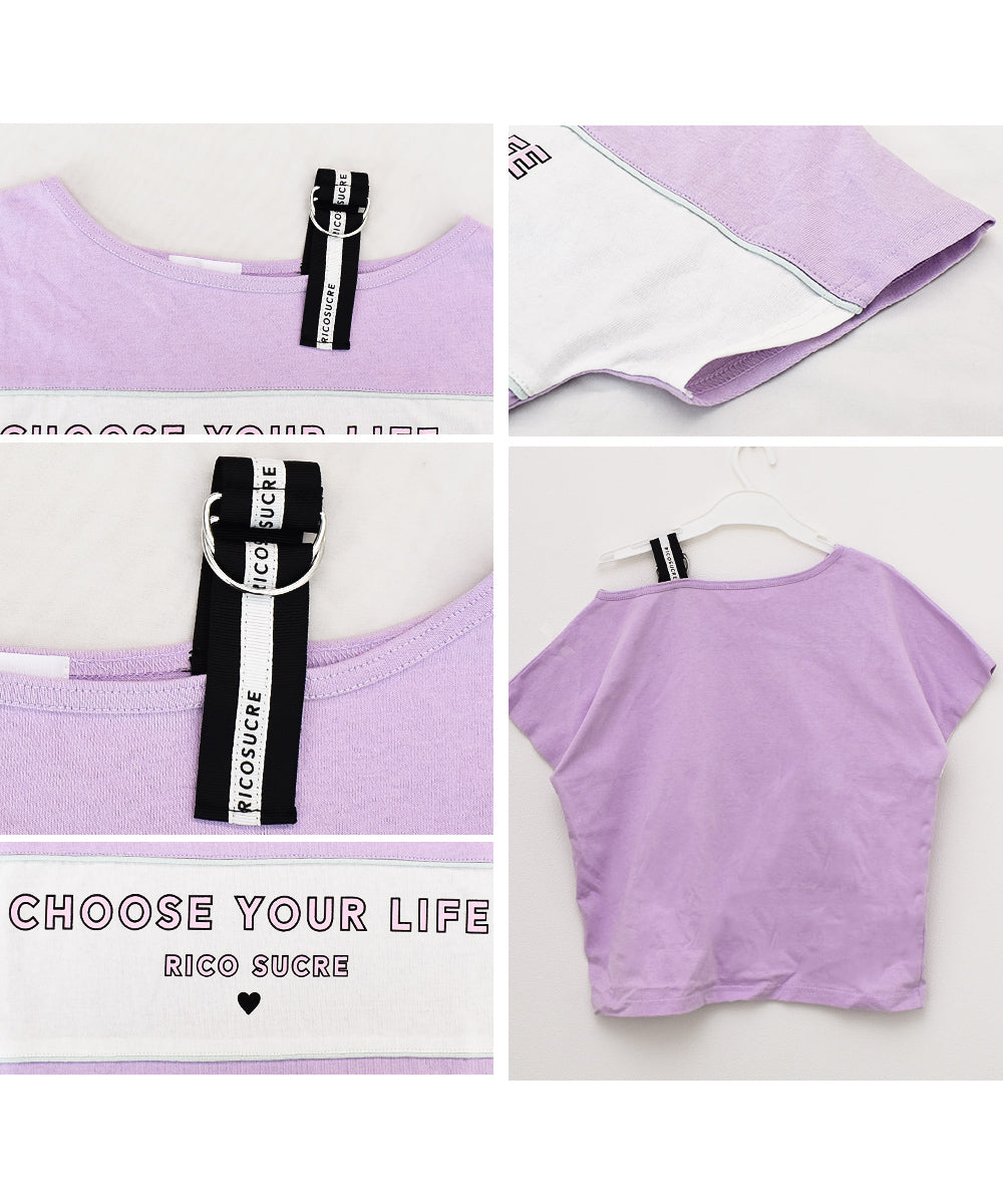 リコ シュクレ RiCO SUCRE ワンショルダードルマンスリーブTシャツ