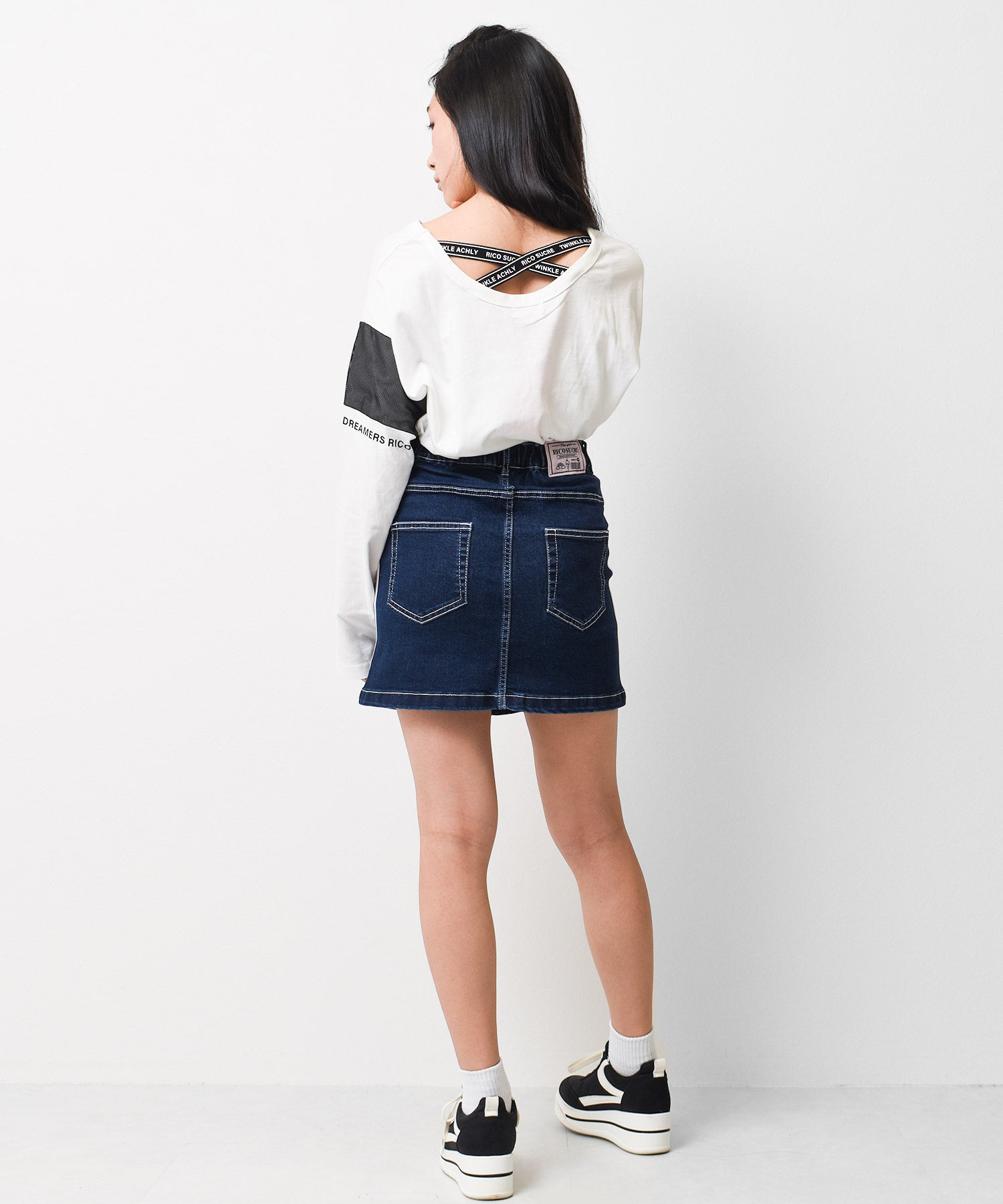 リコ シュクレ RiCO SUCRE 牛仔側線台形裙