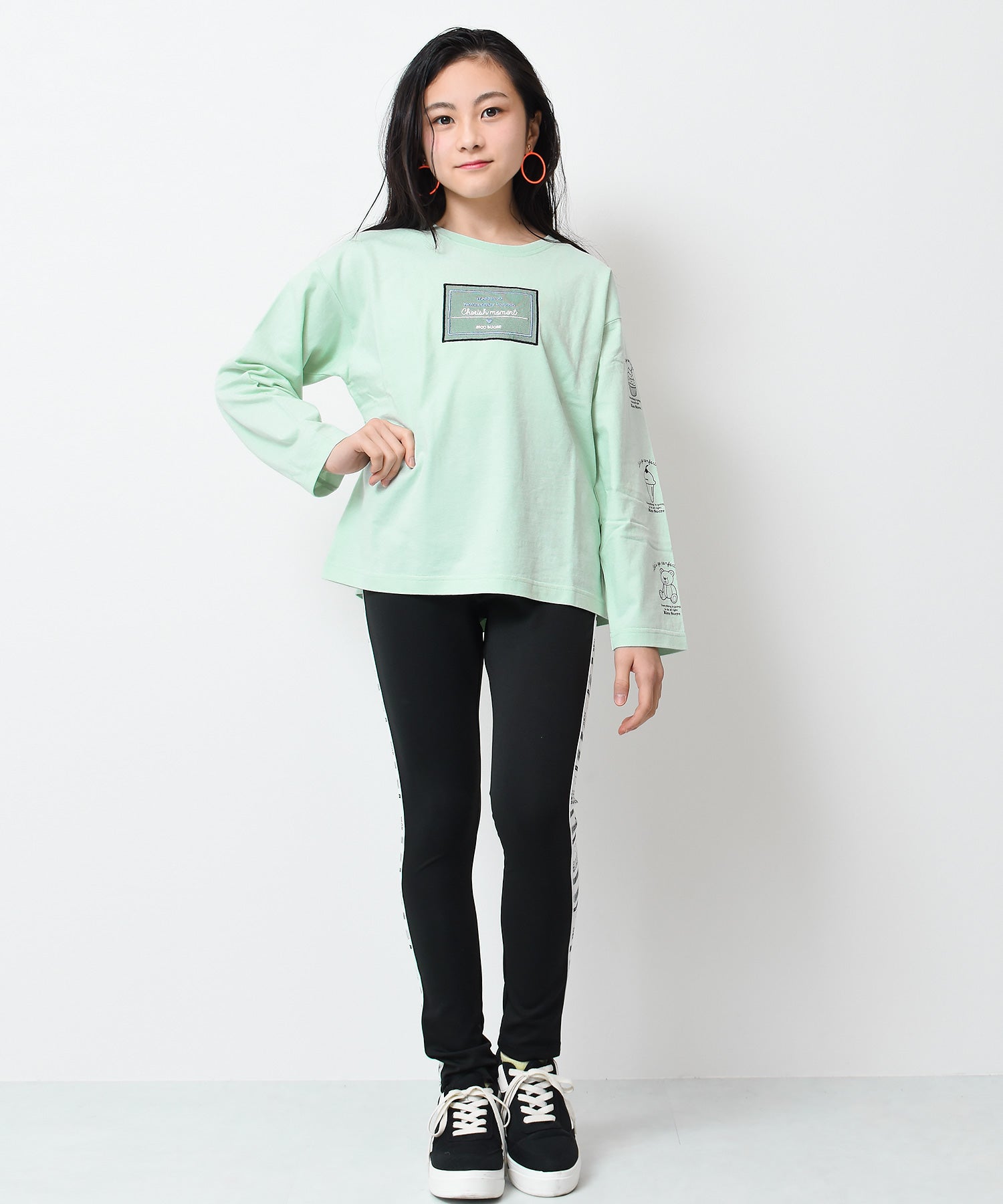 リコ シュクレ RiCO SUCRE チュールボックスアップリケロングTシャツ