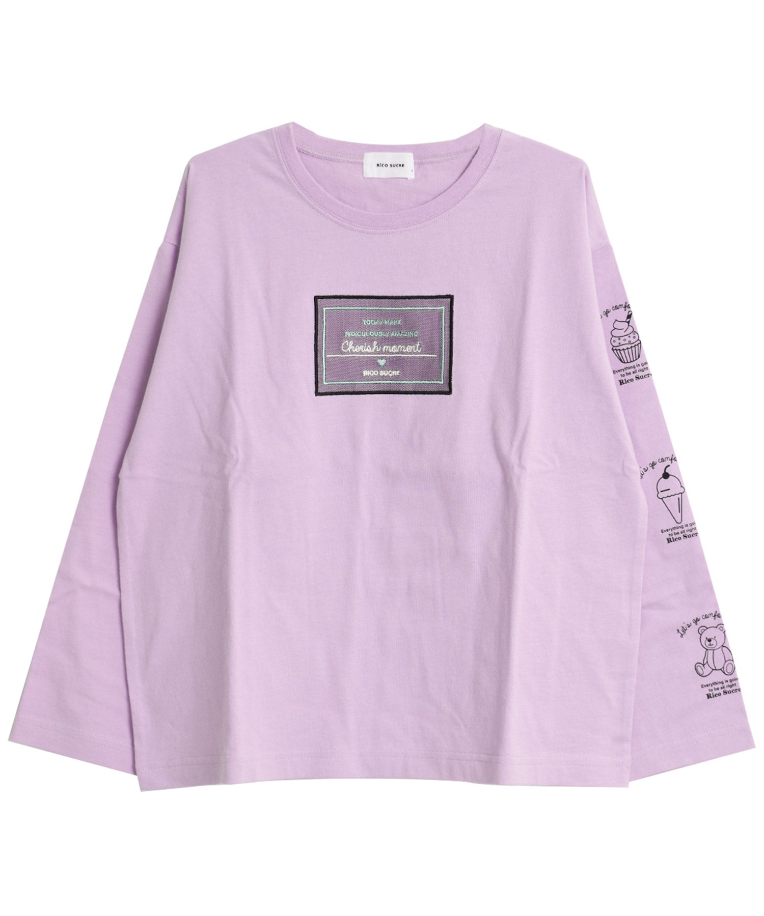 リコ シュクレ RiCO SUCRE チュールボックスアップリケロングTシャツ