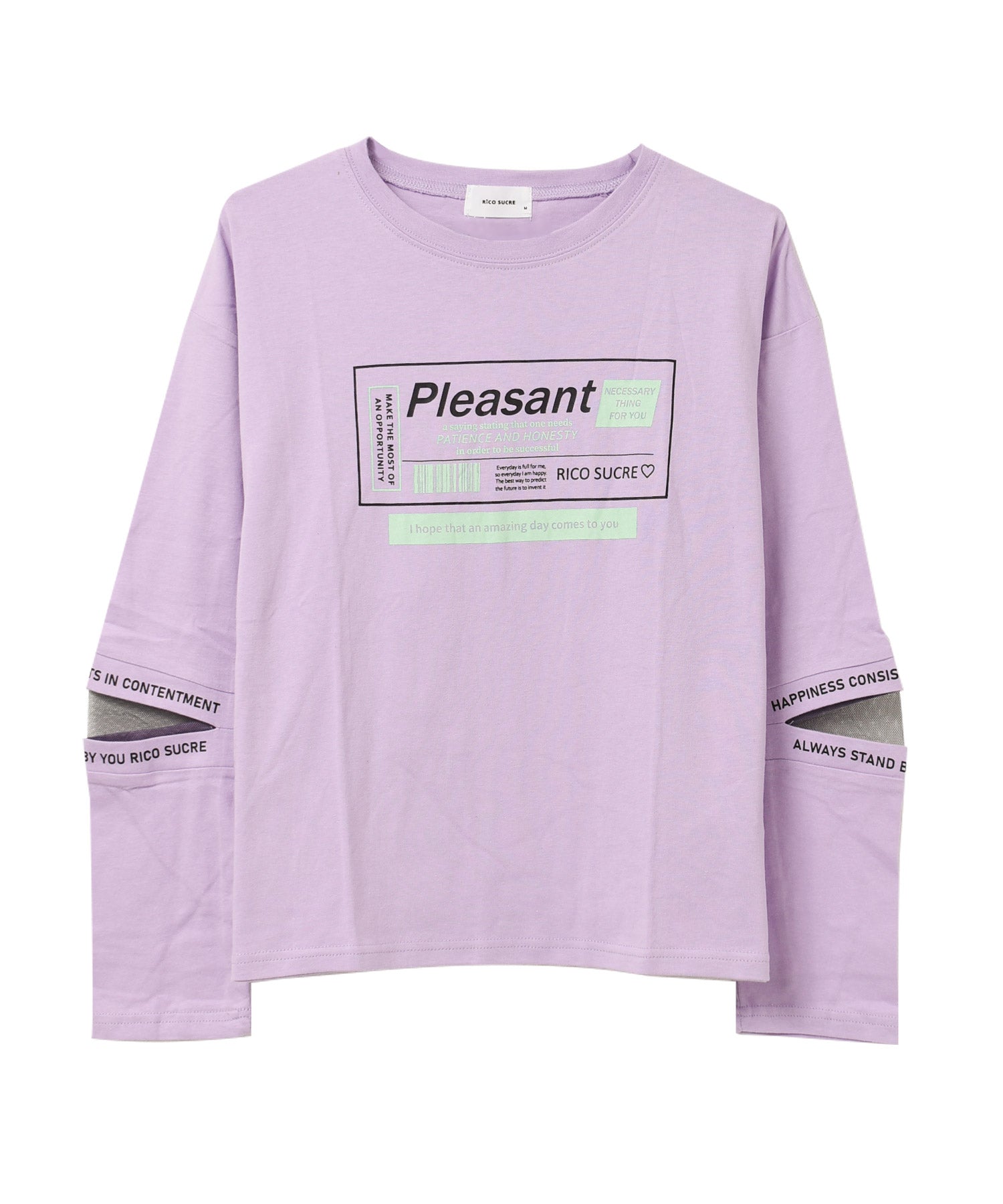 リコ シュクレ RiCO SUCRE 袖スリットロングTシャツ