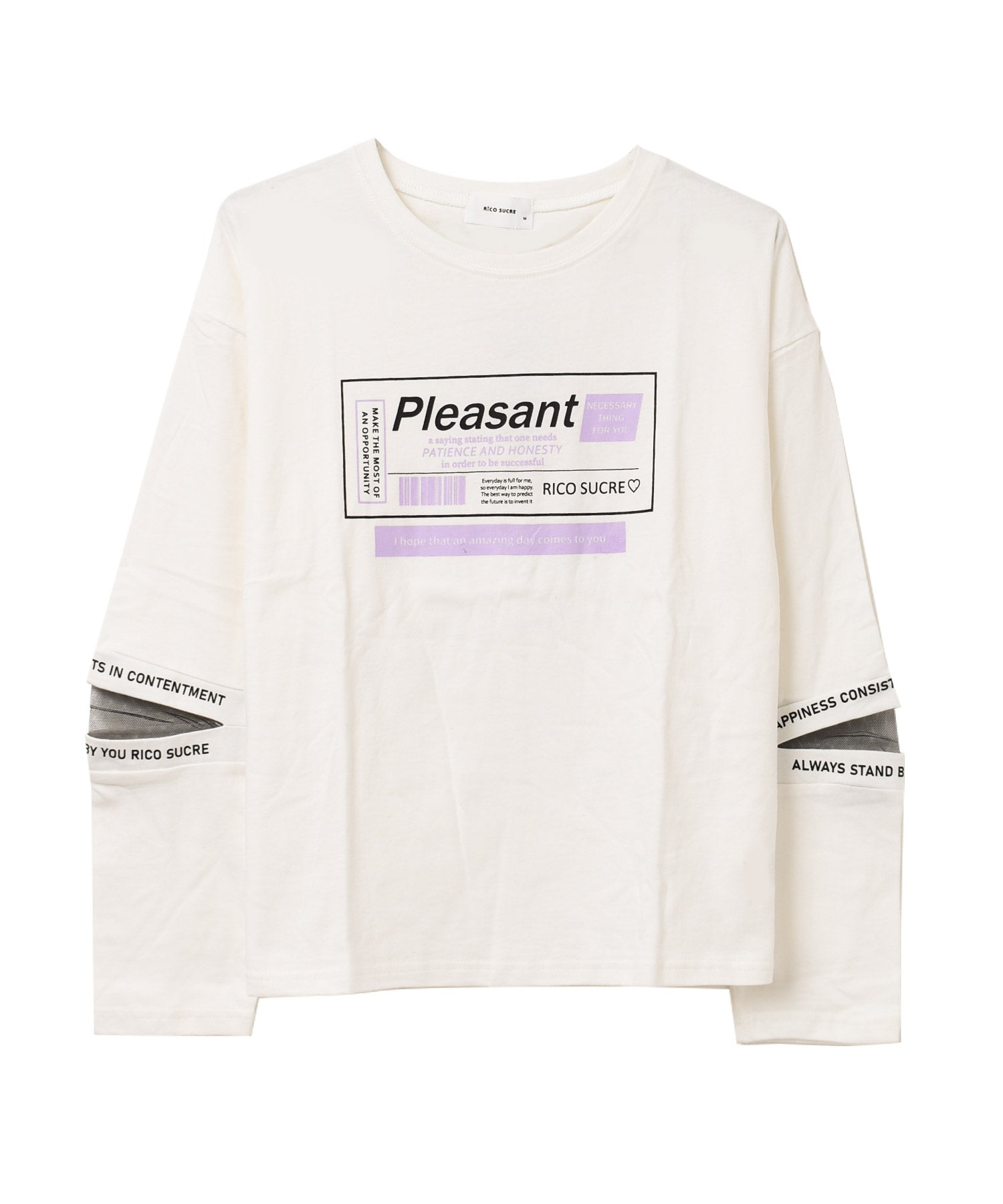 リコ シュクレ RiCO SUCRE 袖スリットロングTシャツ