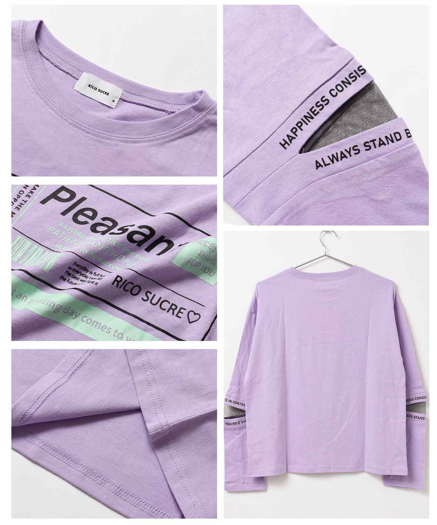 リコ シュクレ RiCO SUCRE 袖スリットロングTシャツ