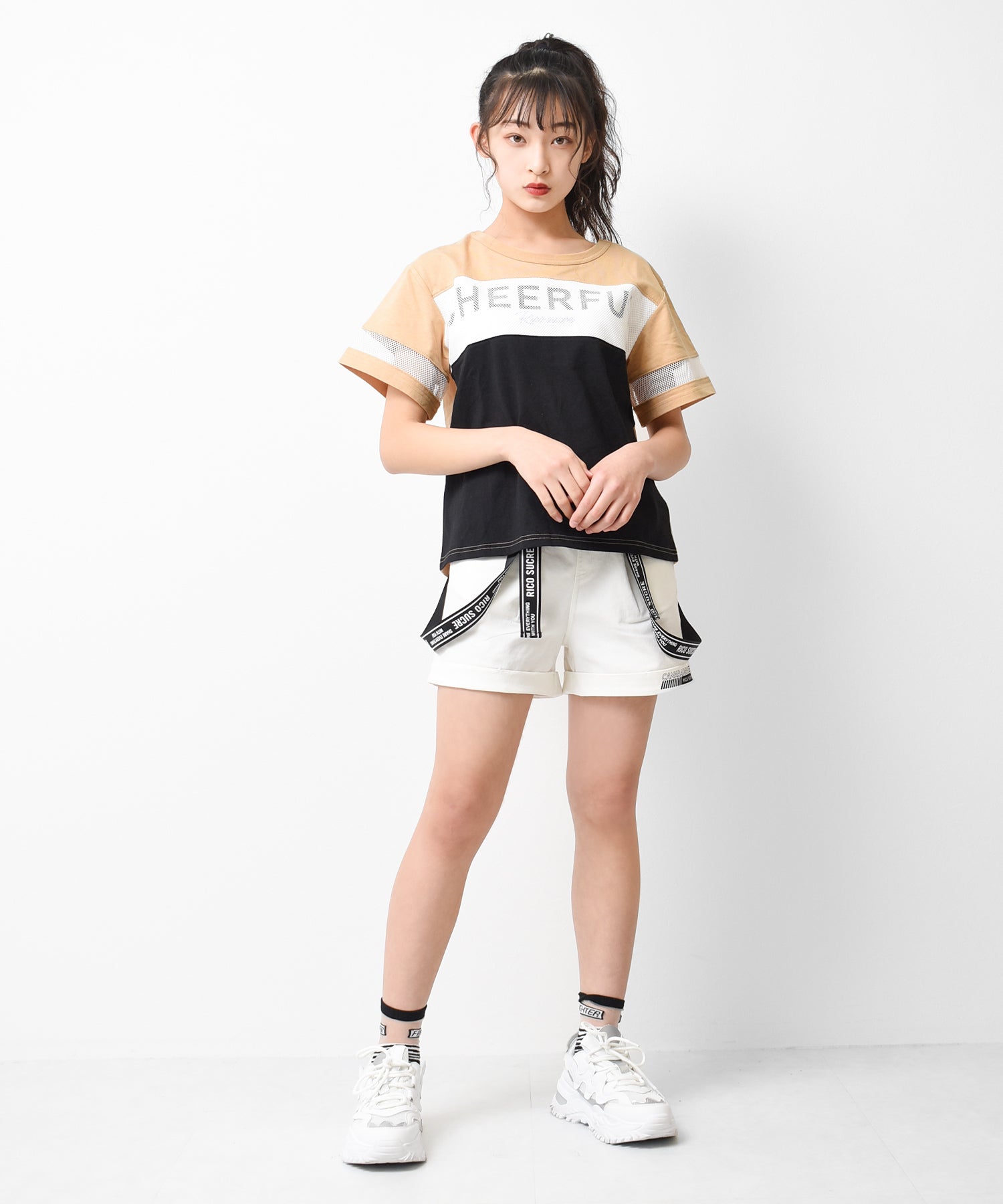 リコ シュクレ RiCO SUCRE 3段切り替えバッククロスTシャツ