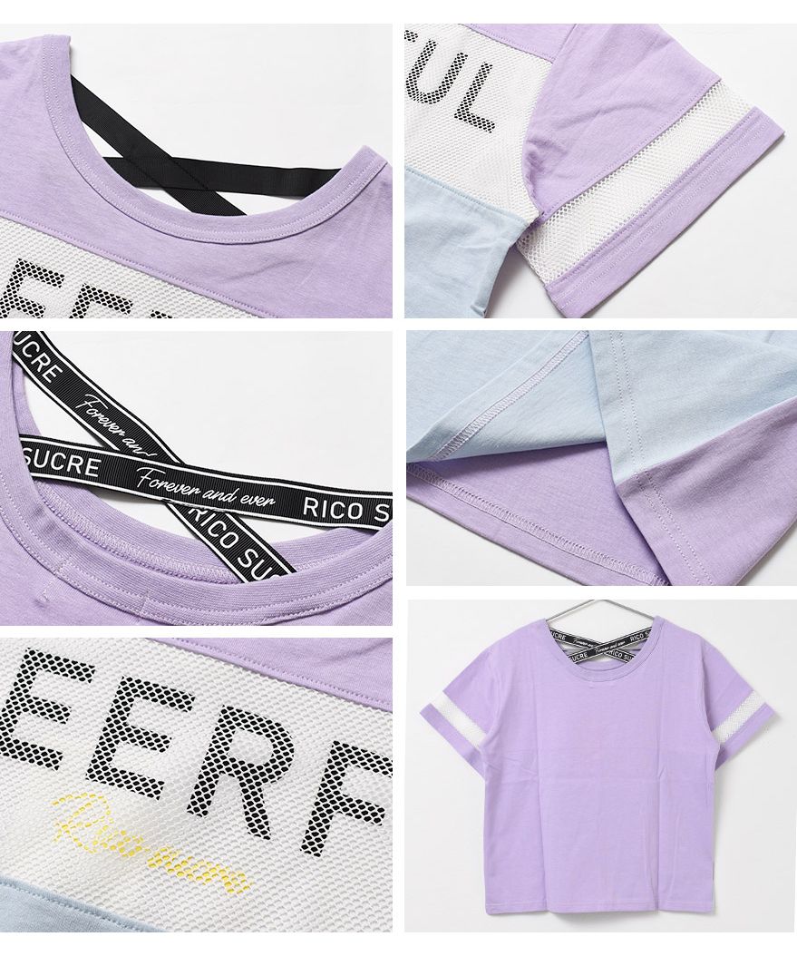 リコ シュクレ RiCO SUCRE 3段切り替えバッククロスTシャツ