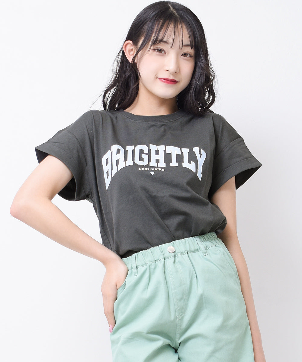リコ シュクレ RiCO SUCRE カレッジロゴコクーンTシャツ,チャコール