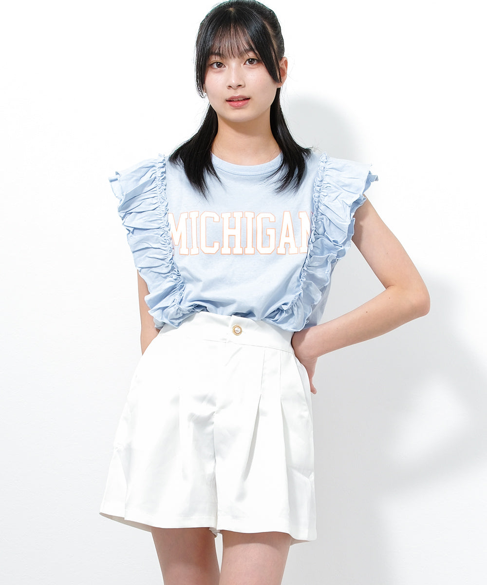 リコ シュクレ RiCO SUCRE タックフレアショートパンツ