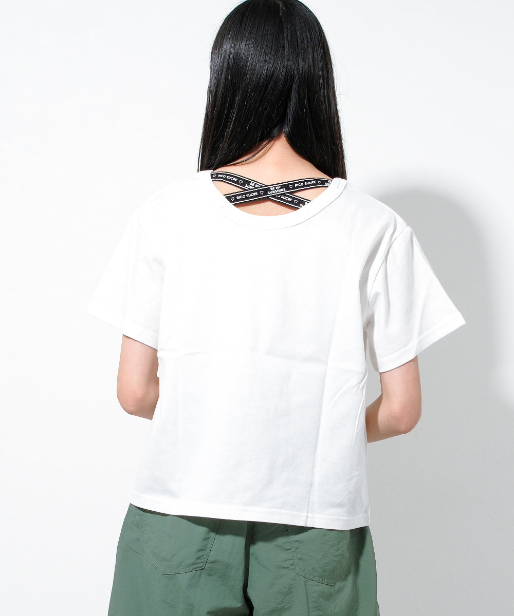リコ シュクレ RiCO SUCRE 背交叉T恤