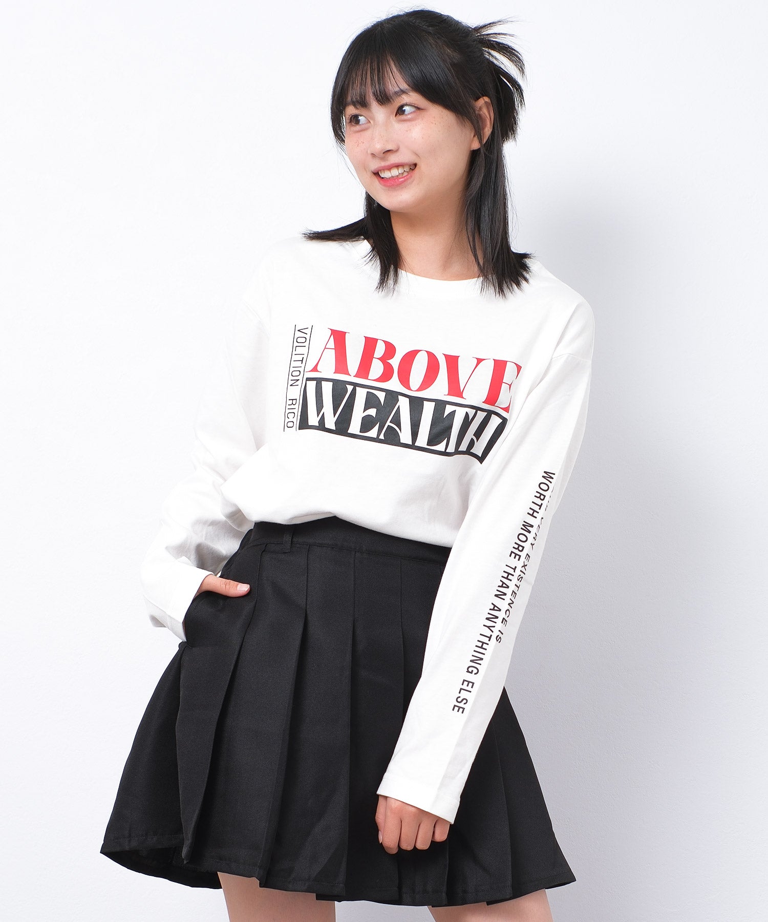 リコ シュクレ RiCO SUCRE ラバーロゴプリントロングTシャツ （オフホワイト） オフホワイト