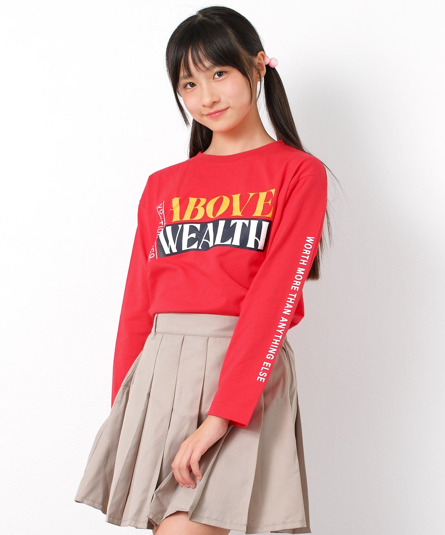 リコ シュクレ RiCO SUCRE ラバーロゴプリントロングTシャツ （レッド） レッド