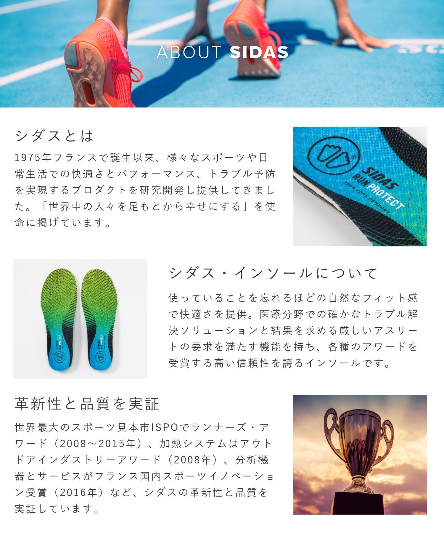 シダス SIDAS シダス SIDAS 3D RUN PROTECT インソール メンズ レディース シューズ ラン 3D プロテクト 立体形状 中敷き 衝撃吸収 高性能 安定感 【返品不可商品】