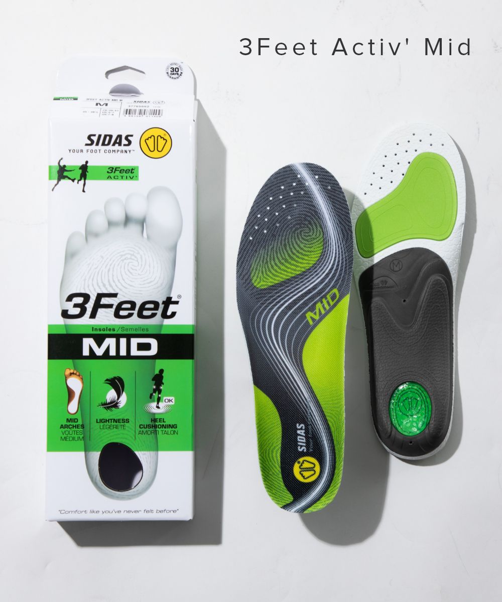 シダス SIDAS シダス SIDAS 3FEET ACTIV' MID インソール メンズ レディース シューズ 3フィート アクティブ ミッド ミドル 立体形状 中敷き 衝撃吸【返品不可商品】 （グリーンマルチ） グリーンマルチ