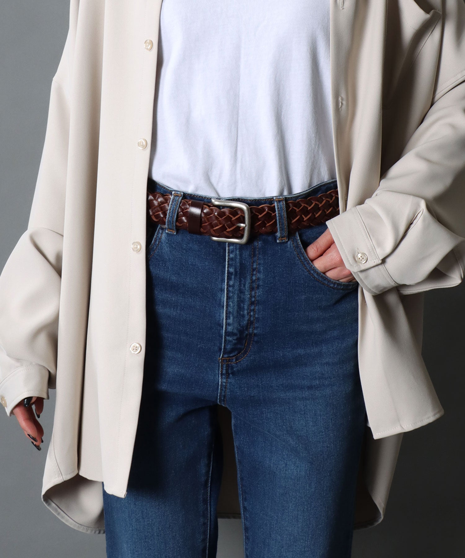 シトリー SITRY 【SITRY】【Levi's】35mm網狀皮革腰帶 革 男士 女士 腰帶 編織