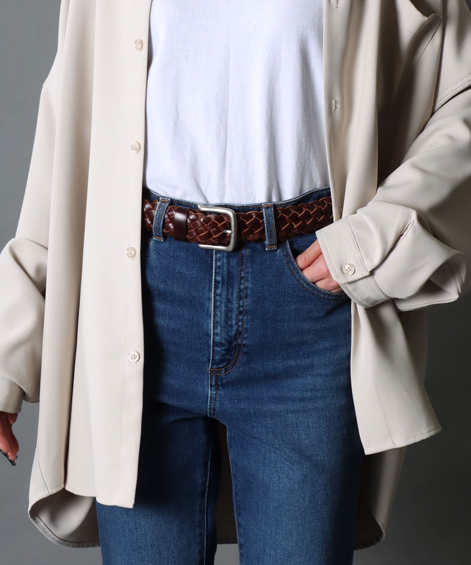 シトリー SITRY 【SITRY】【Levi's】35mm網狀皮革腰帶 革 男士 女士 腰帶 編織