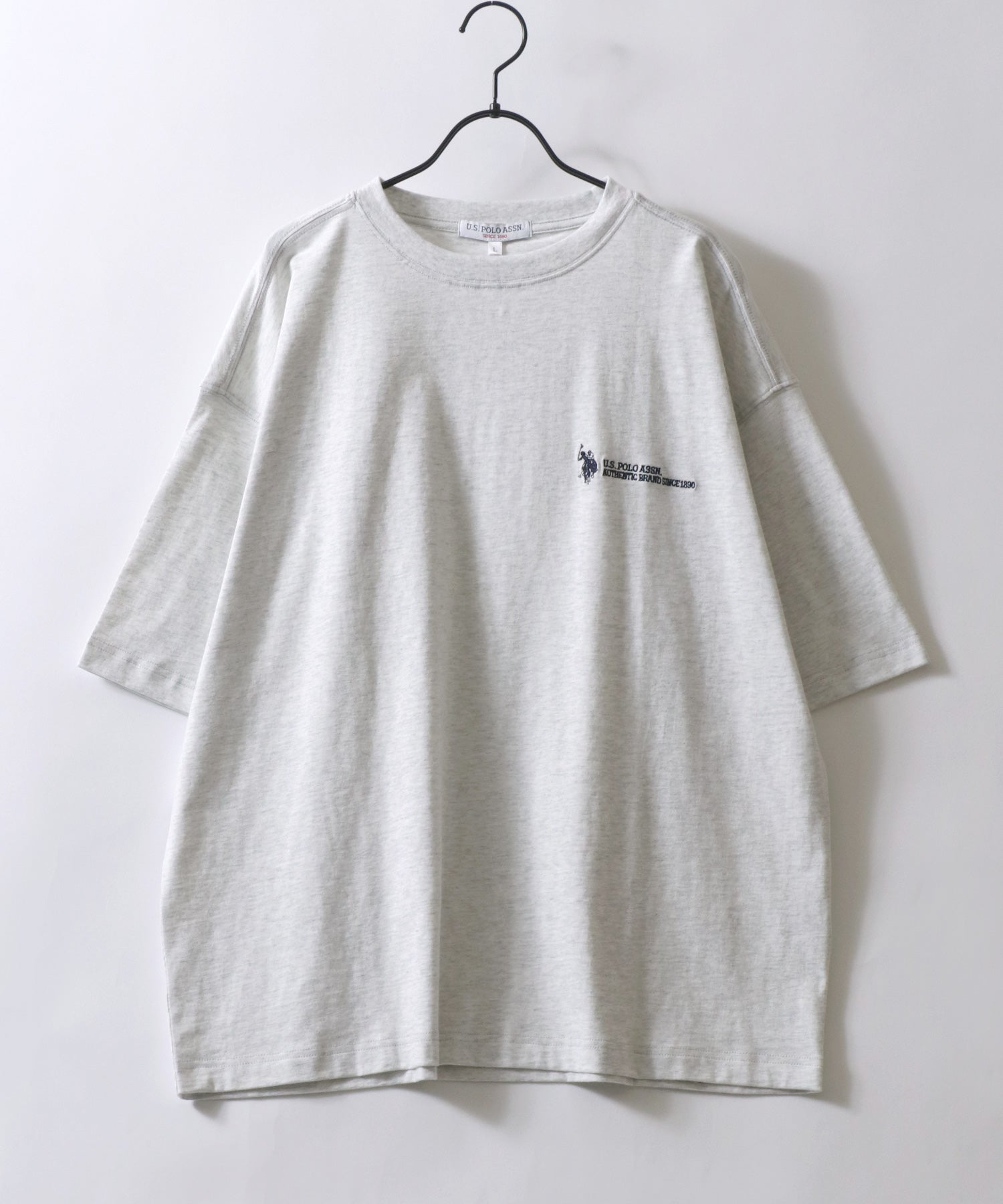 シトリー SITRY U.S. POLO ASSN/ユーエスポロアッスン オーバーサイズ ワンポイント刺繍 半袖Tシャツ レディース メンズ （ブラック） ブラック