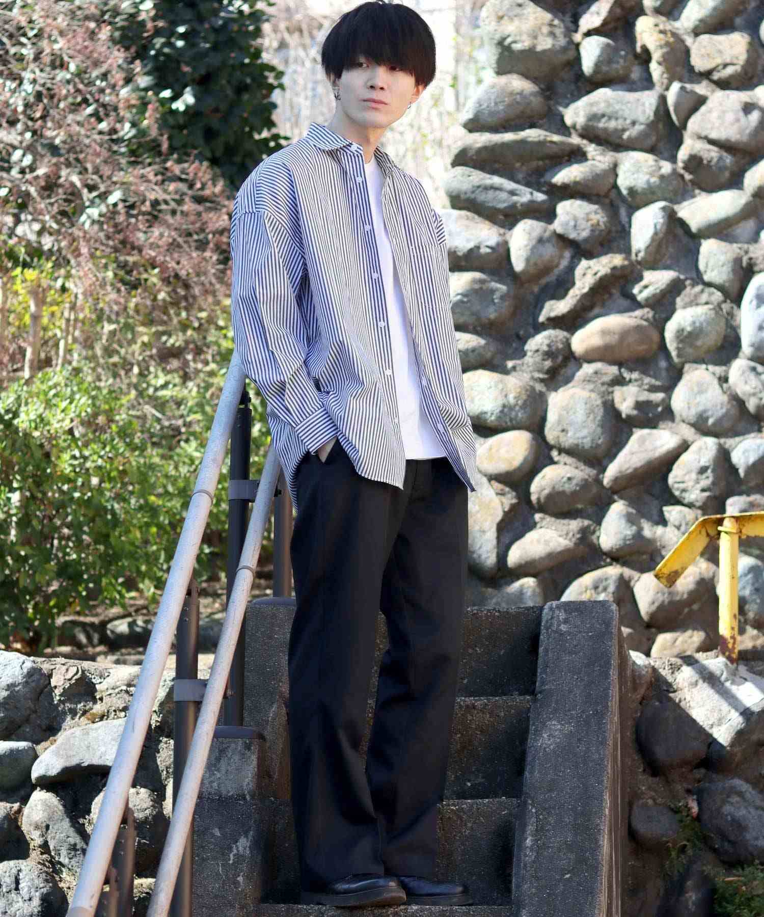 シトリー SITRY 【SITRY】超大碼 落肩 寬鬆襯衫 男士 長袖襯衫 時尚 乾淨利落