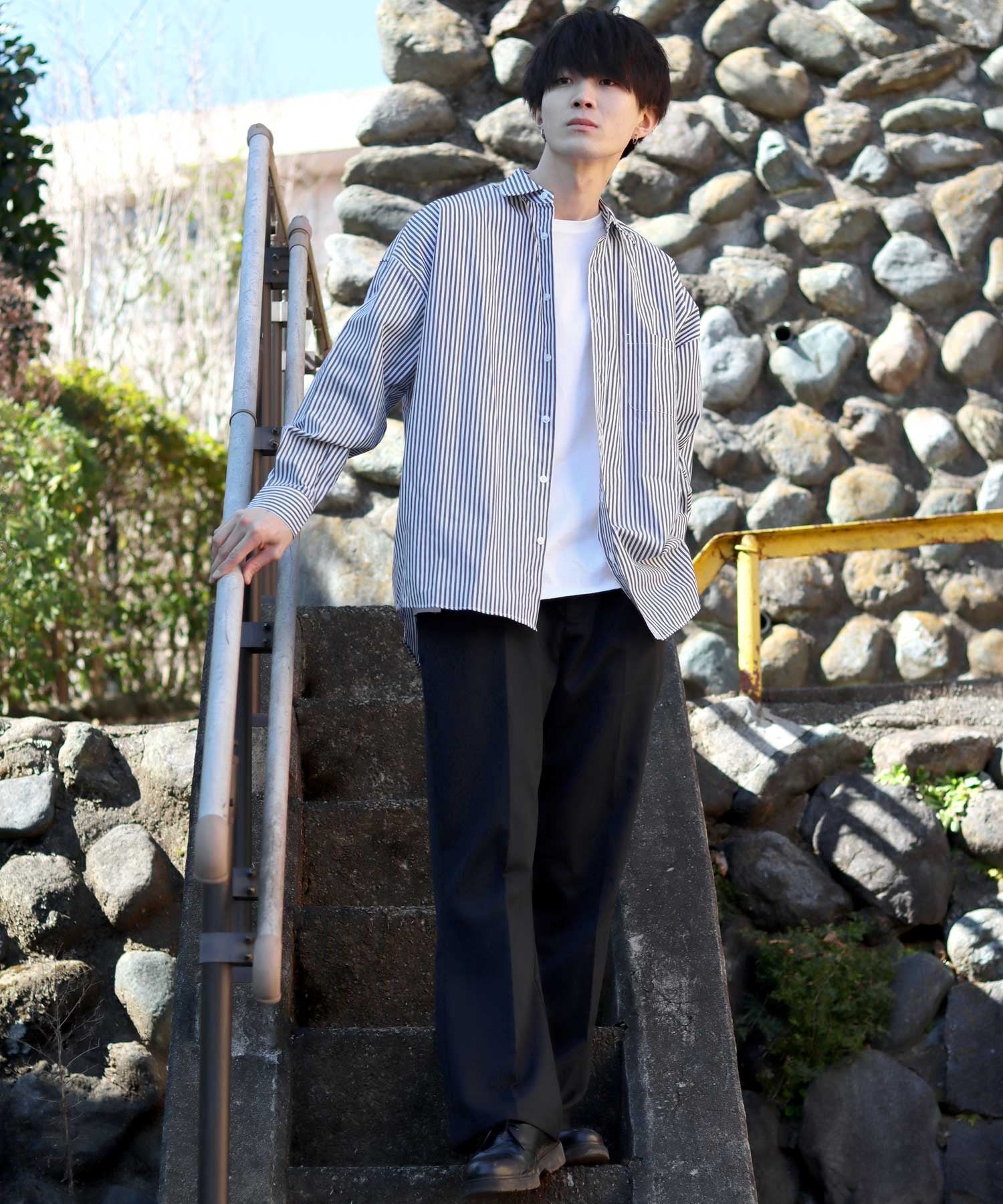 シトリー SITRY 【SITRY】超大碼 落肩 寬鬆襯衫 男士 長袖襯衫 時尚 乾淨利落