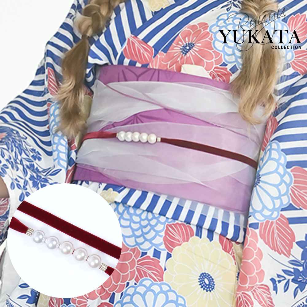 Ryuyu Rew-You Yukata Obi Cord Yukata Velour Pearl Cute Elegant High Quality Color Variations Looks Expensive Cabaret