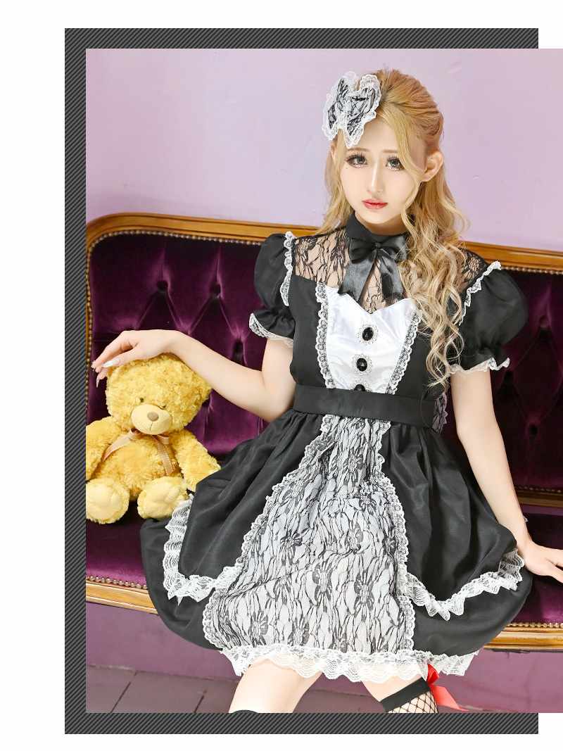 リューユ Rew-You コスプレ ゴシック メイド メイド服 コスチューム 黒 ロリータ ドール ゴスロリ 姫系 かわいい Ryuyu