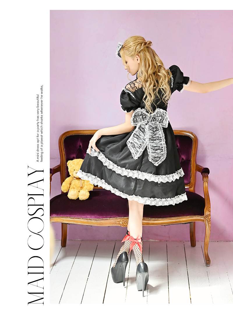 リューユ Rew-You コスプレ ゴシック メイド メイド服 コスチューム 黒 ロリータ ドール ゴスロリ 姫系 かわいい Ryuyu