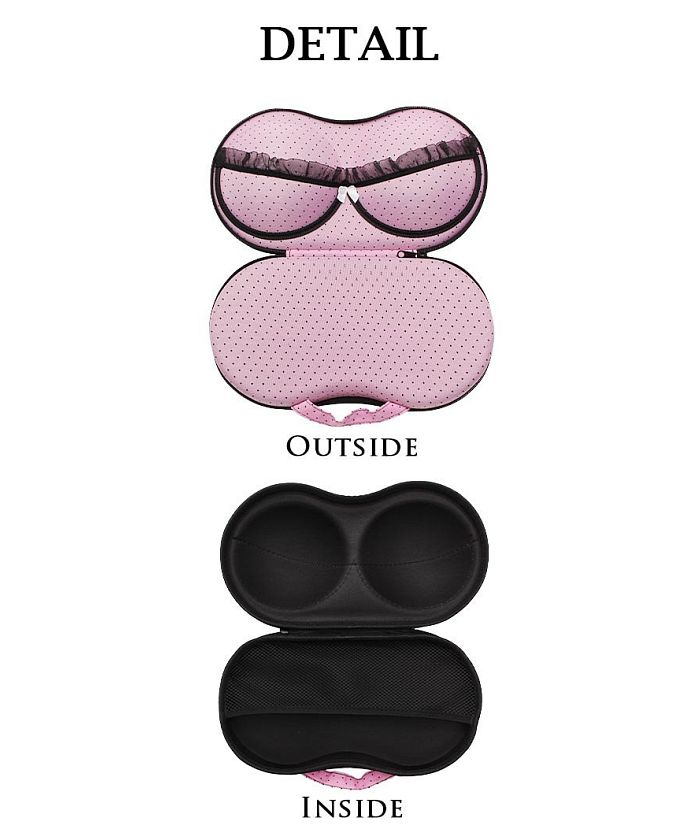 Ryuyu Rew-You Nude Bra Case Lingerie Storage Pouch pink black Dot Lace Women's Underwear Storage Portable Polka Dot Ryuyu