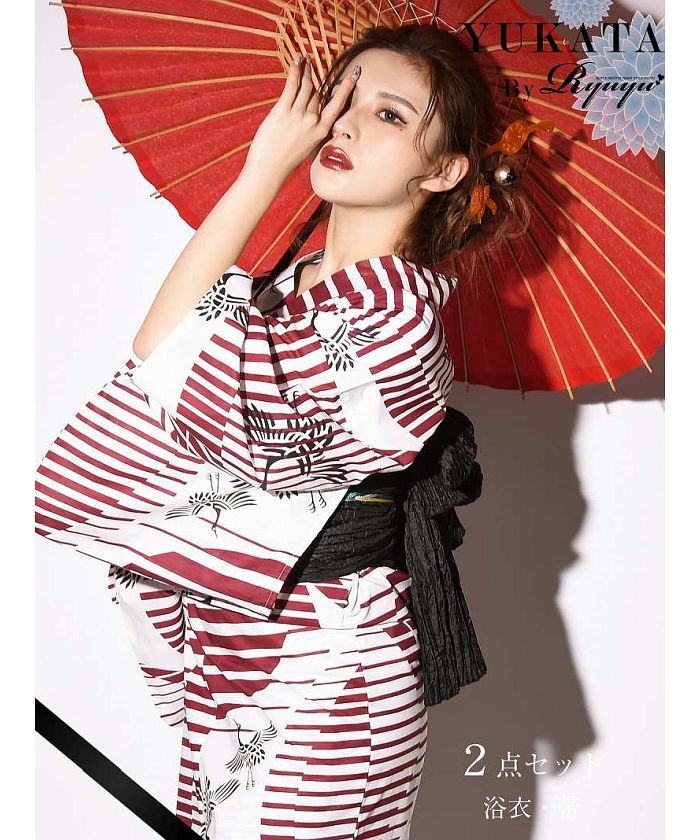 リューユ Rew-You Ryuyu 白 モダン 浴衣 セット浴衣 レディース