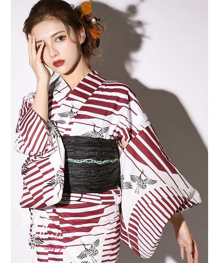 リューユ Rew-You Ryuyu 白 モダン 浴衣 セット浴衣 レディース