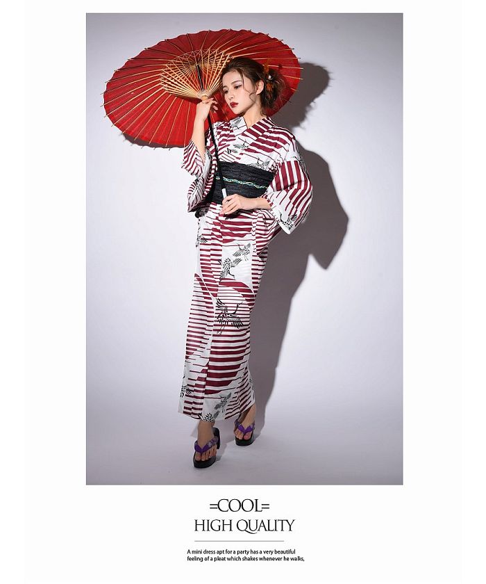 リューユ Rew-You Ryuyu 白 モダン 浴衣 セット浴衣 レディース