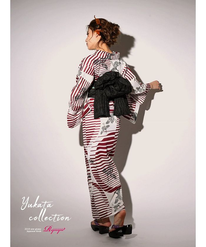 リューユ Rew-You Ryuyu 白 モダン 浴衣 セット浴衣 レディース