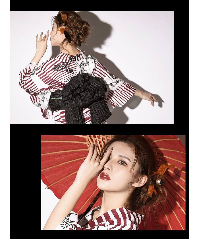 リューユ Rew-You Ryuyu 白 モダン 浴衣 セット浴衣 レディース