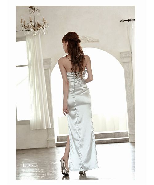 Ryu-Yu Rew-You Cabaret Dress Long Size L Long Length Tight Skin-Revealing Adult Halter Neck Satin Elegant Gorgeous Presentation Belsia