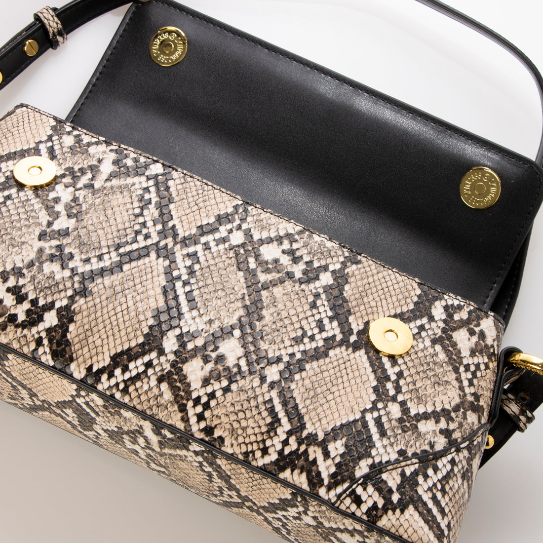 シンボノ SINBONO Amelia Shoulder Bag - Natural Snake Embossed （他） 他