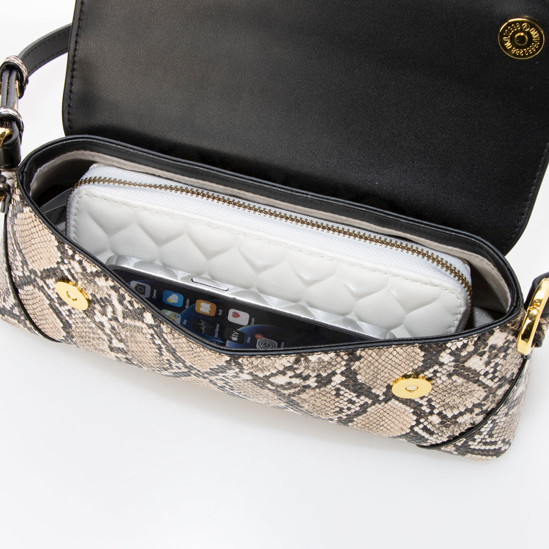 シンボノ SINBONO Amelia Shoulder Bag - Natural Snake Embossed （他） 他