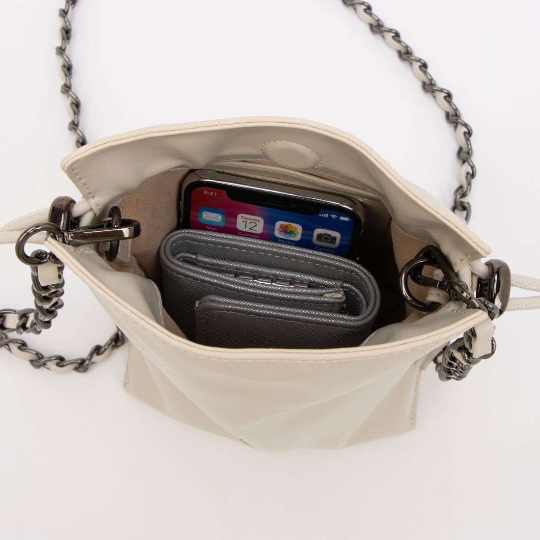 シンボノ SINBONO Nina Crossbody Wallet Phone Bag-Grayish White （ホワイト） ホワイト
