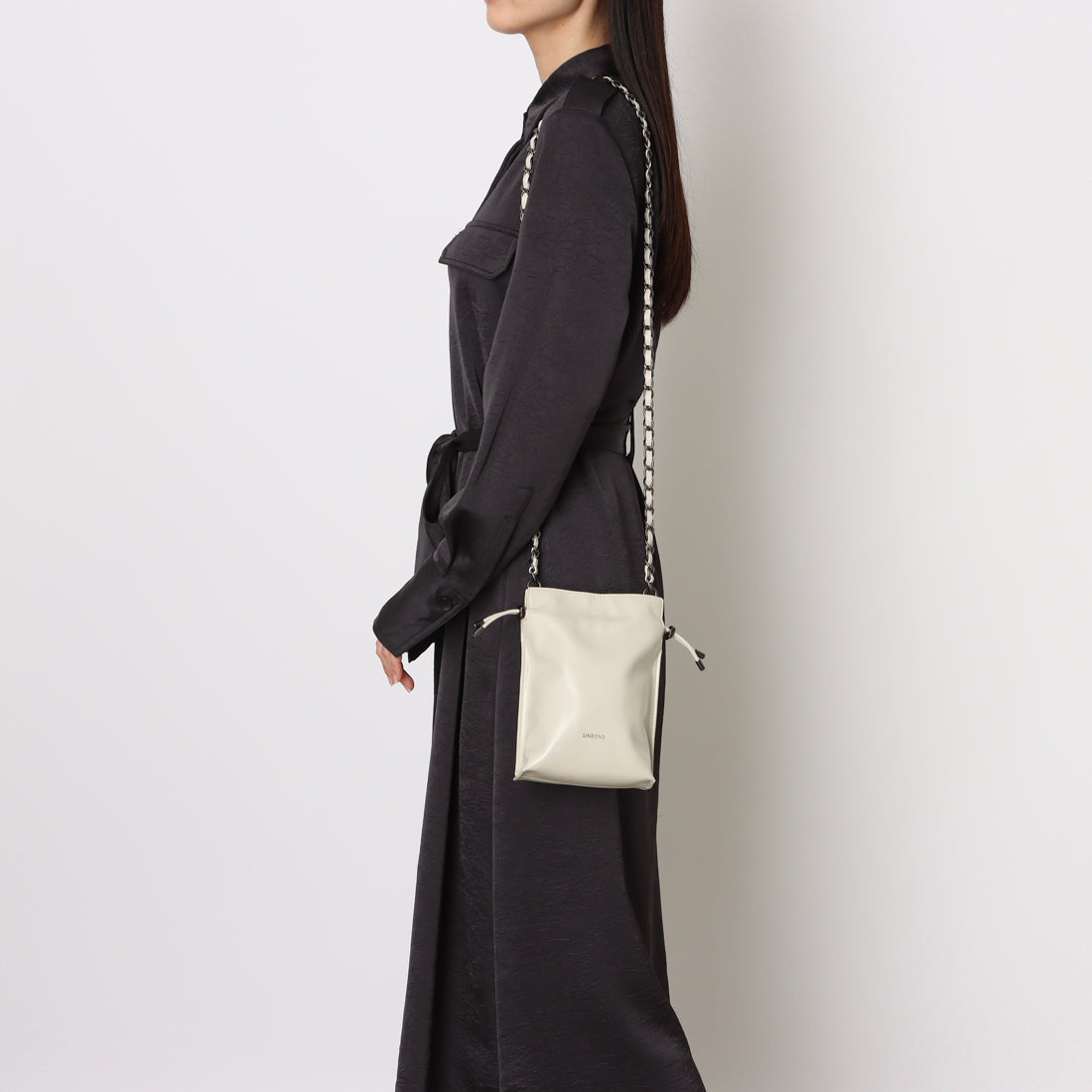 シンボノ SINBONO Nina Crossbody Wallet Phone Bag-Grayish White （ホワイト） ホワイト