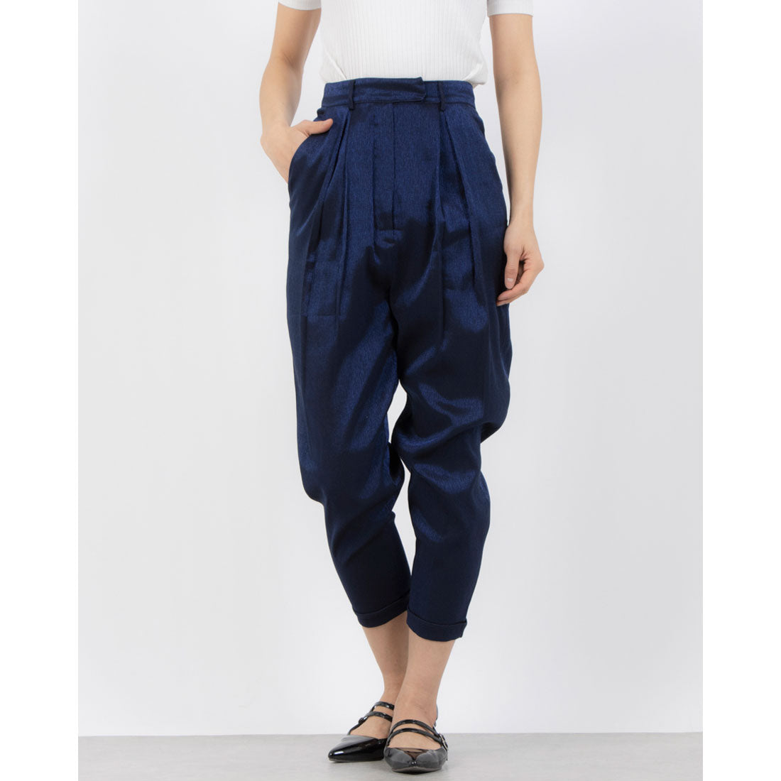 シルビアン ヒーチ SILVIAN HEACH サテンタックパンツ