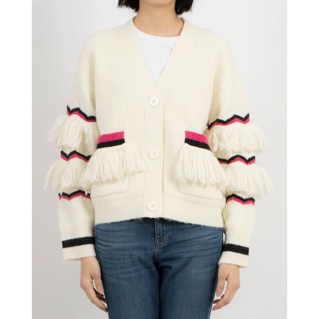 シルビアン ヒーチ SILVIAN HEACH フリルポイントVネックカーディガン