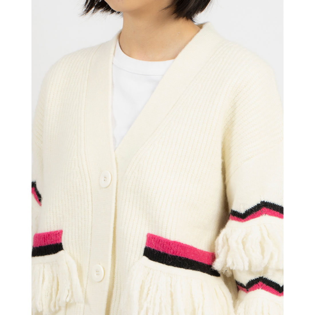 シルビアン ヒーチ SILVIAN HEACH フリルポイントVネックカーディガン