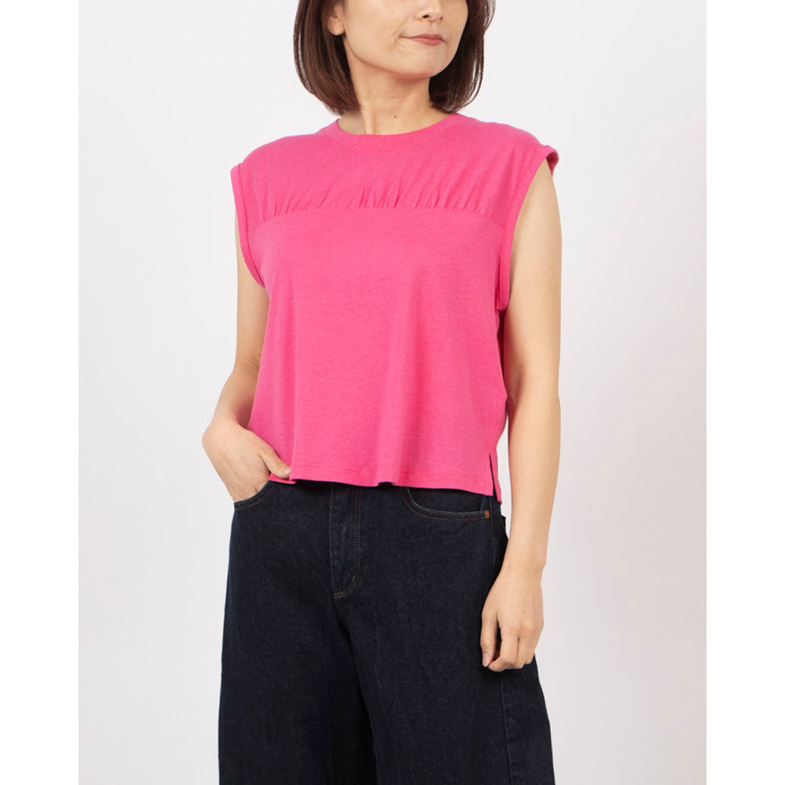 シルビアン ヒーチ SILVIAN HEACH ギャザーポイントTシャツ （FUXIA） FUXIA