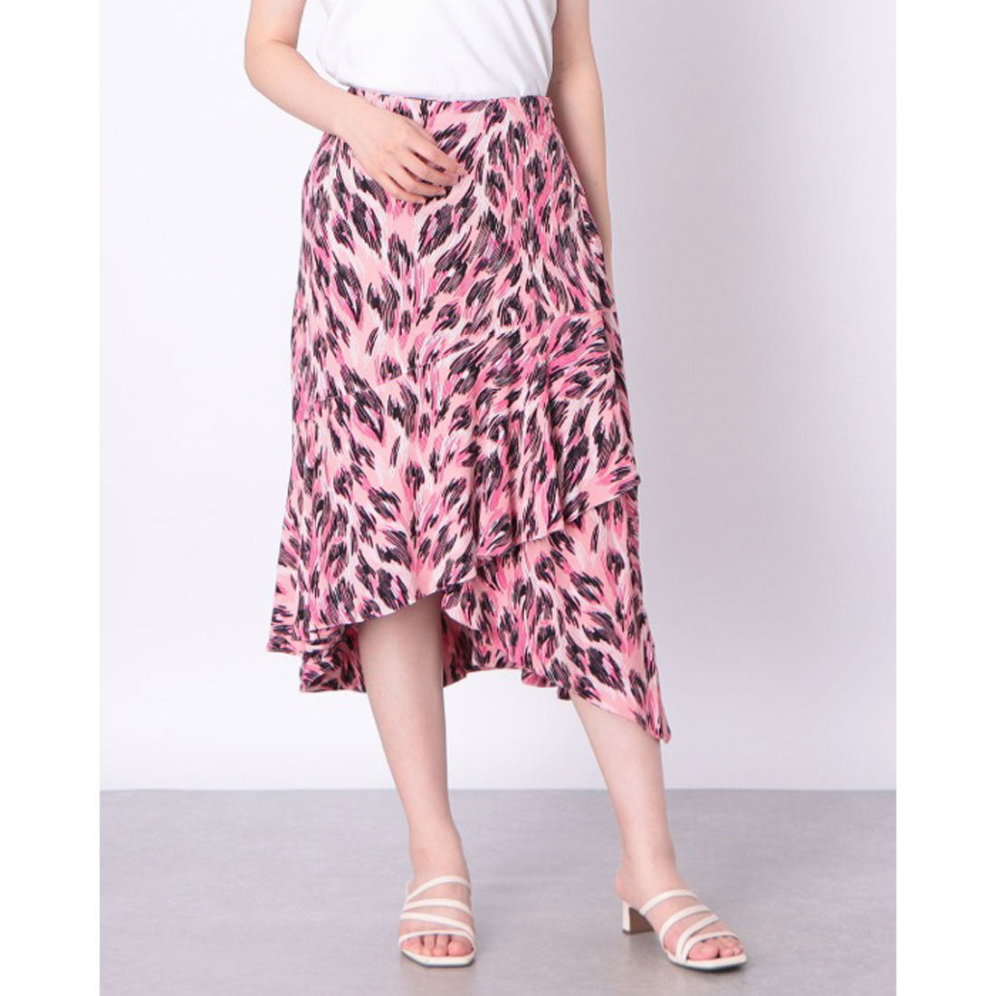 シルビアン ヒーチ SILVIAN HEACH レオパードプリントアシメSK （PINK） PINK