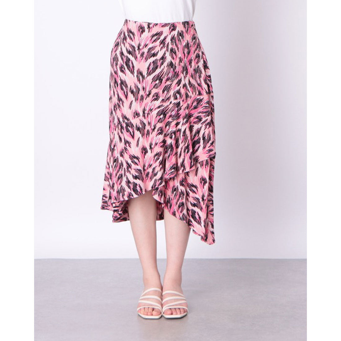 シルビアン ヒーチ SILVIAN HEACH レオパードプリントアシメSK （PINK） PINK