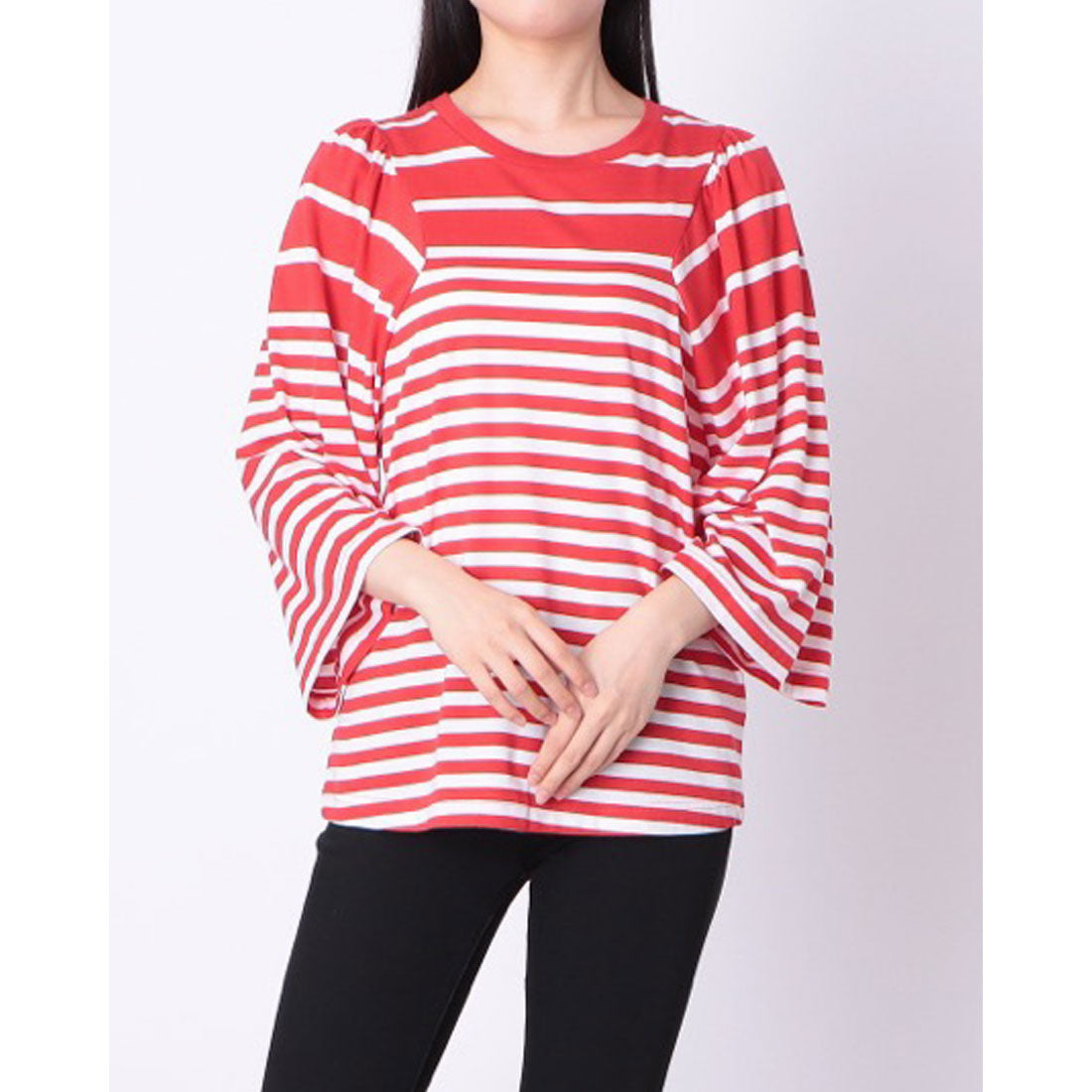 シルビアン ヒーチ SILVIAN HEACH ピッチ違いボーダーTOPS （RED） RED