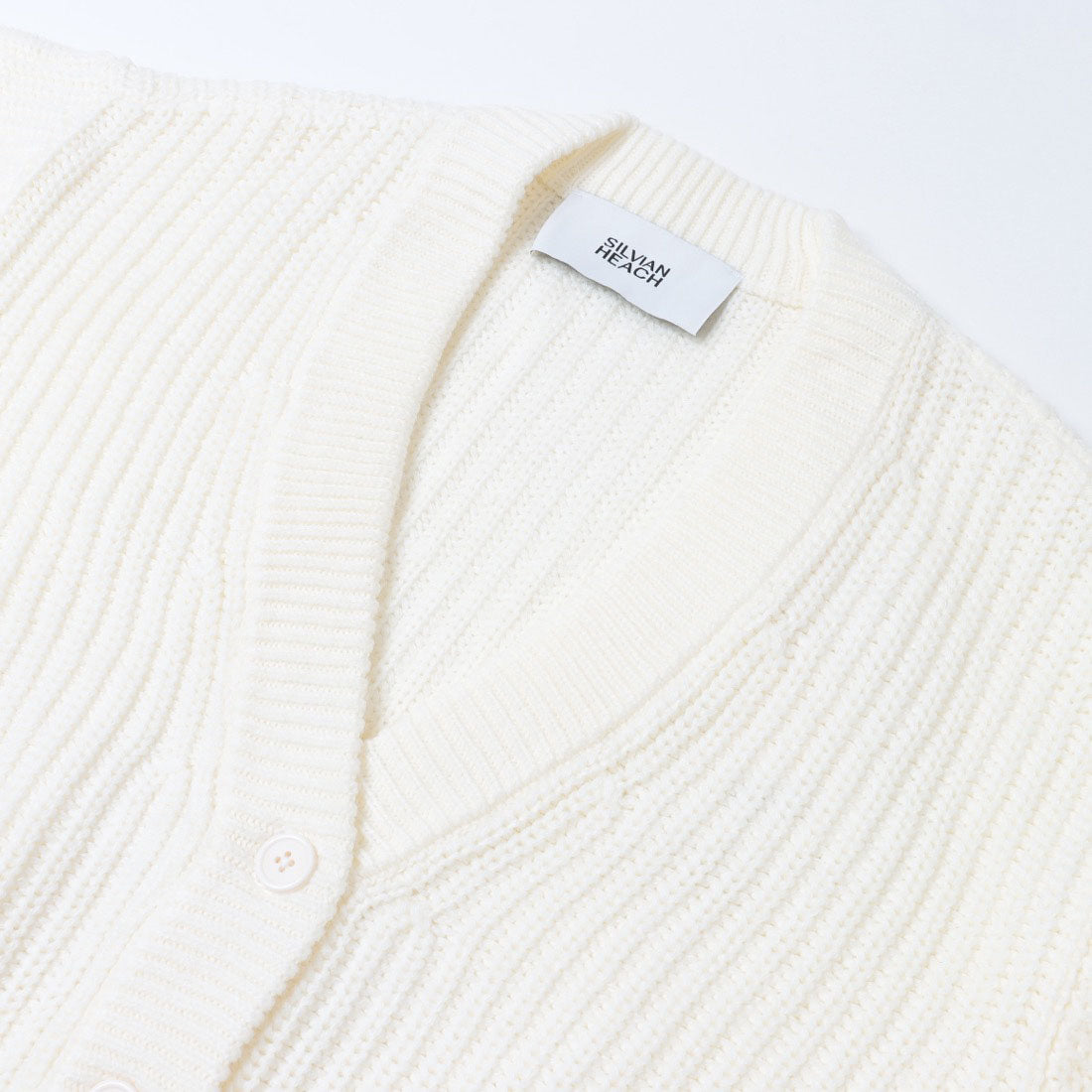 シルビアン ヒーチ SILVIAN HEACH あぜ編みVネックカーディガン （WHITE） WHITE
