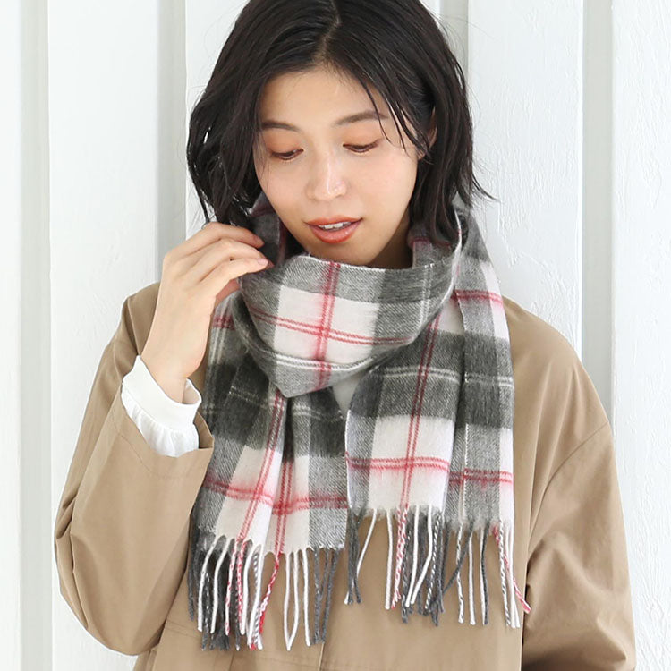 Filomo Cashmere Blend Scarf Check Plain