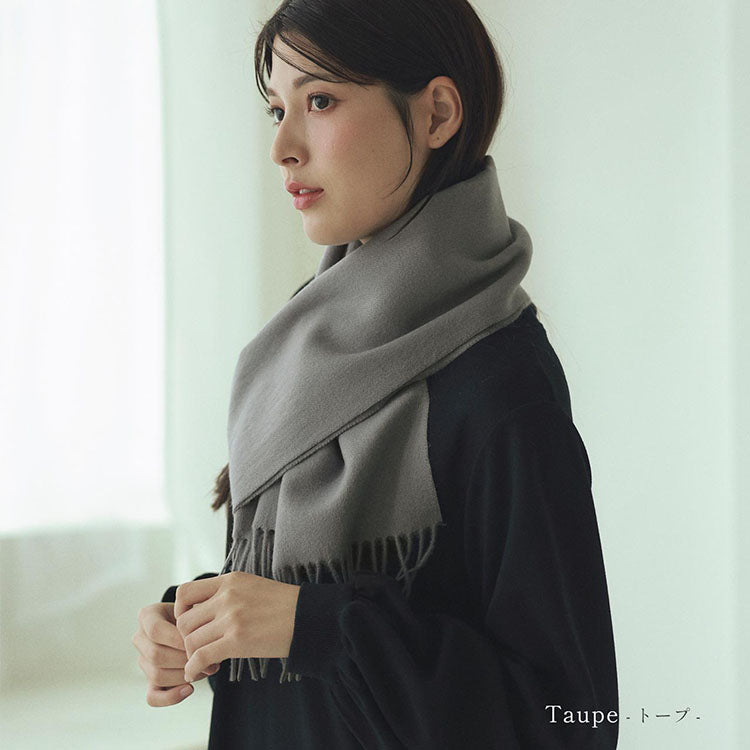 Filomo Cashmere Blend Scarf Check Plain