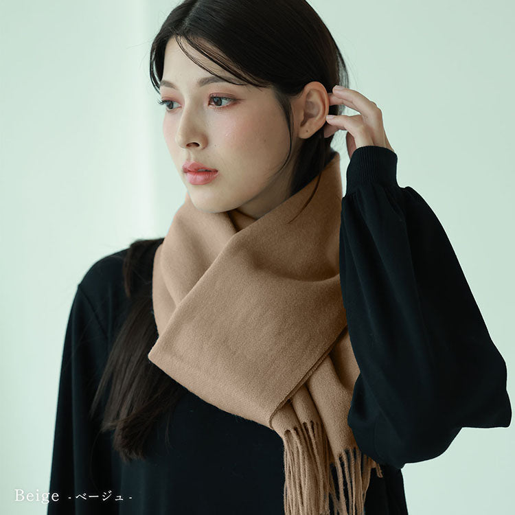Filomo Cashmere Blend Scarf Check Plain